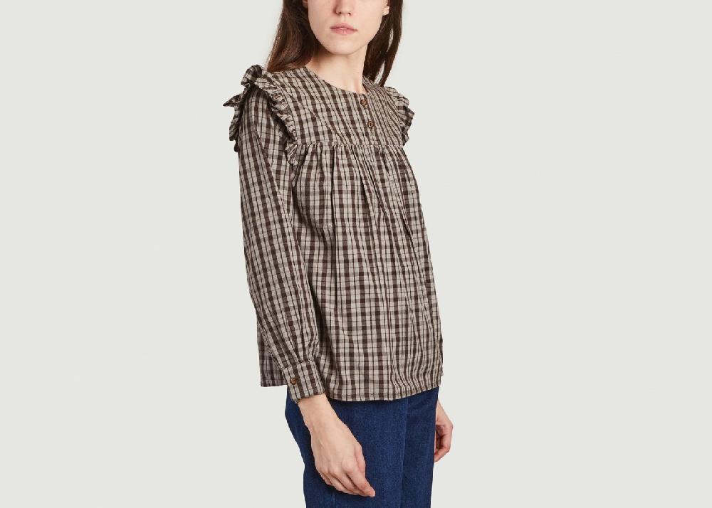 L'exception Chemisier Helen Checked Marron People Tree