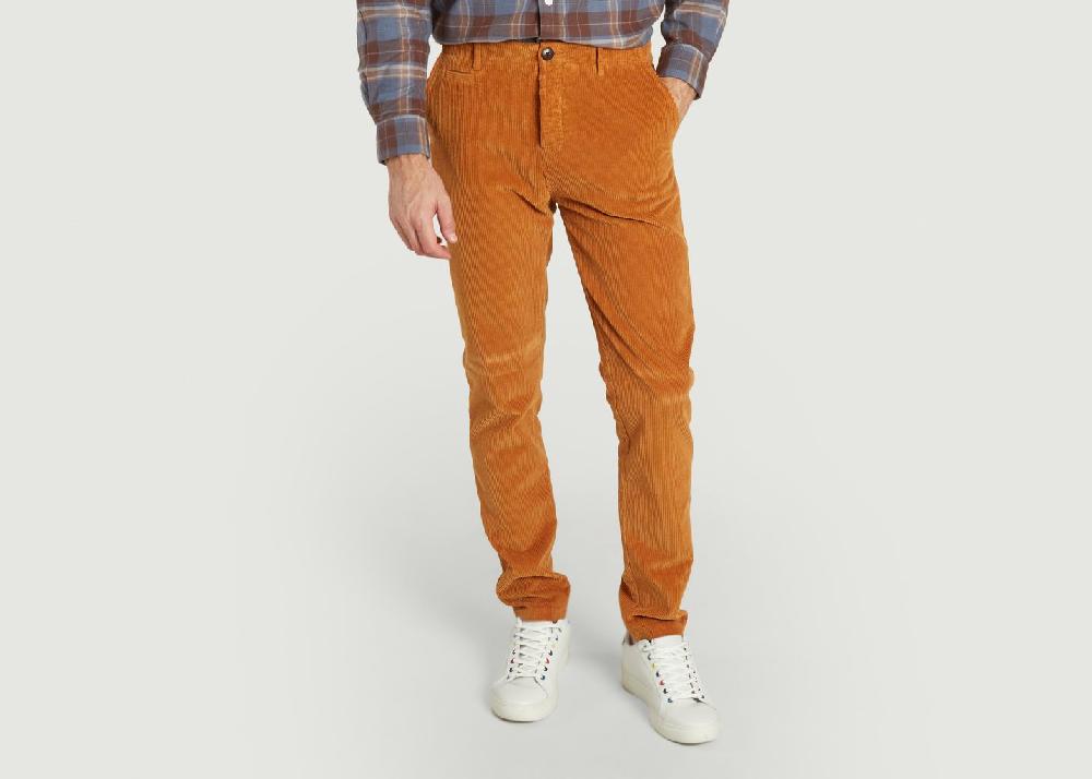 L'exception Chino En Velours Camel Cuisse De Grenouille