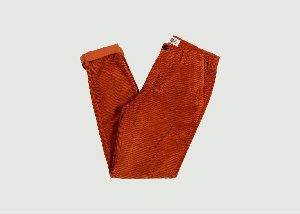l'exception Chino en velours Camel Cuisse de Grenouille