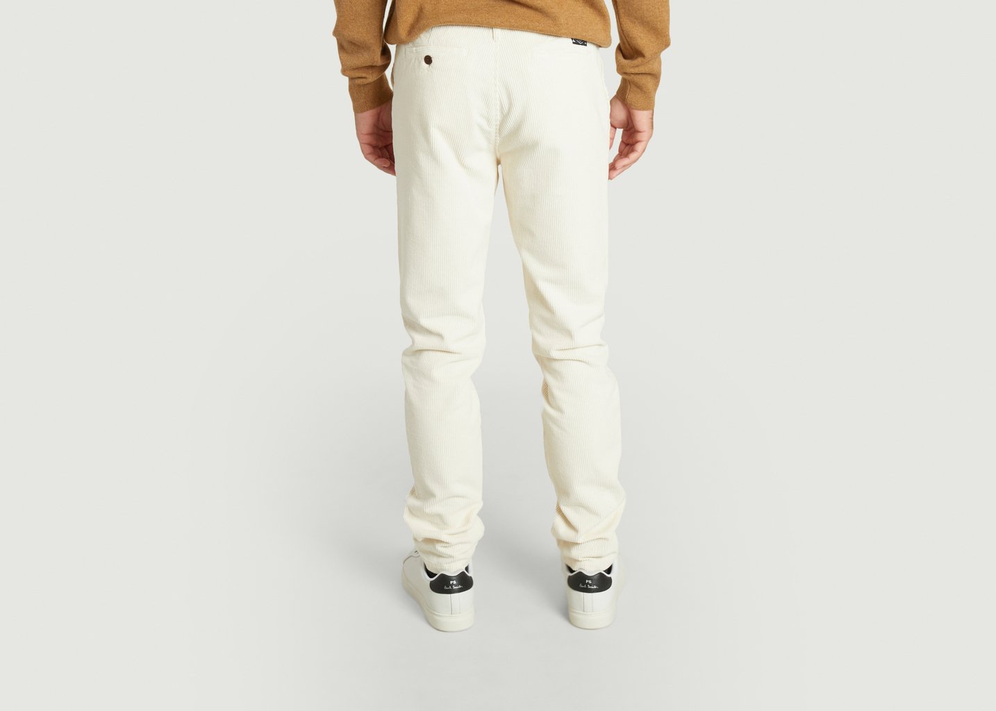 L'exception Chino En Velours Ecru Cuisse De Grenouille