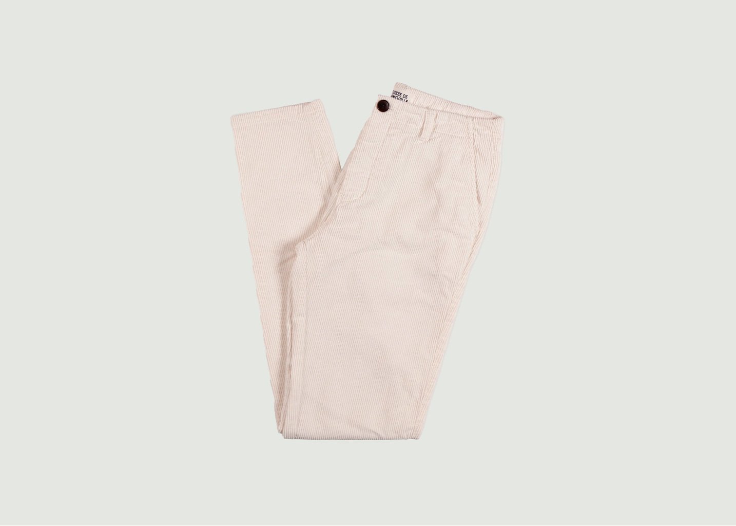l'exception Chino en velours Ecru Cuisse de Grenouille