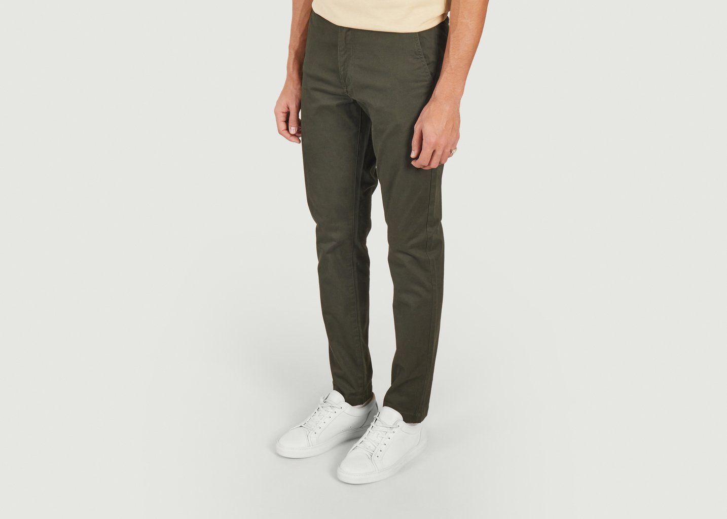 L'exception Chino Lucas Slim Fit Vert Foncé Knowledge Cotton Apparel