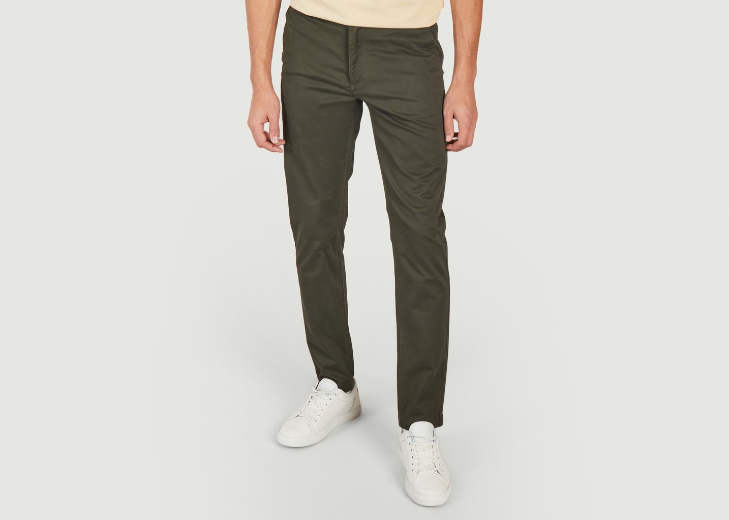 l'exception Chino lucas slim fit Vert Foncé Knowledge Cotton Apparel