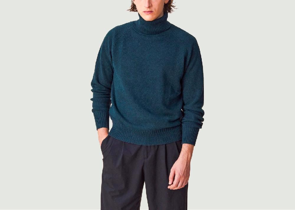 L'exception Col Roulé En Cachemire Vert Foncé Tricot