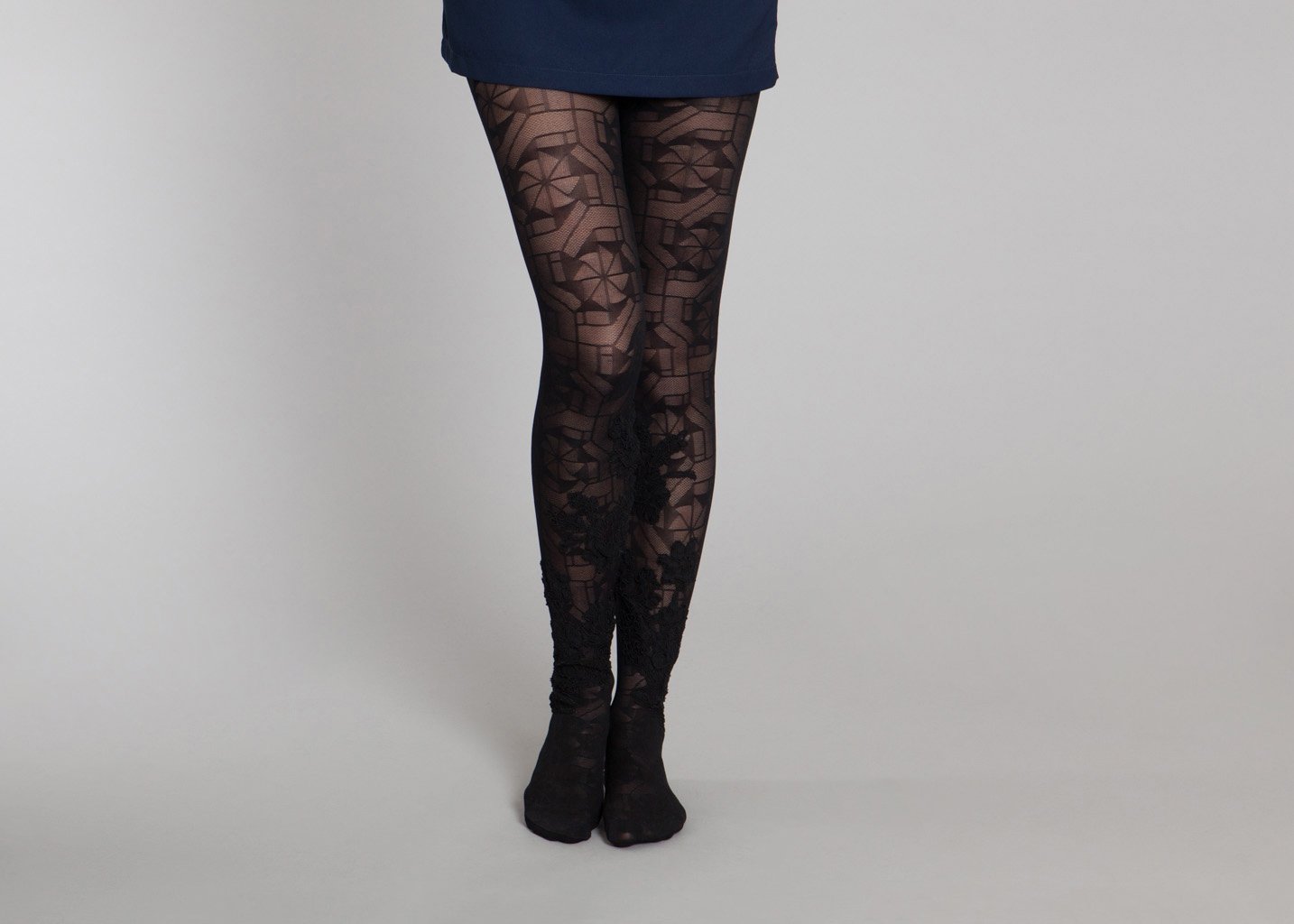 l'exception Collants Amour Sincere Noir Nicolas Messina