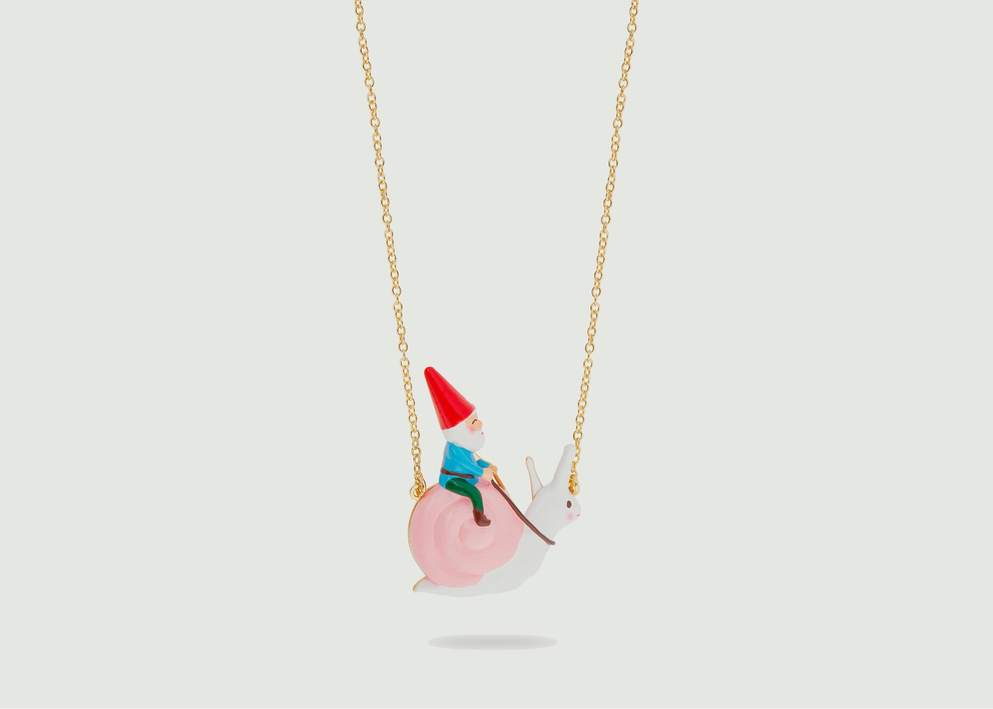 l'exception Collier chaîne avec pendentif nain de jardin Champimignon Multicolore N2
