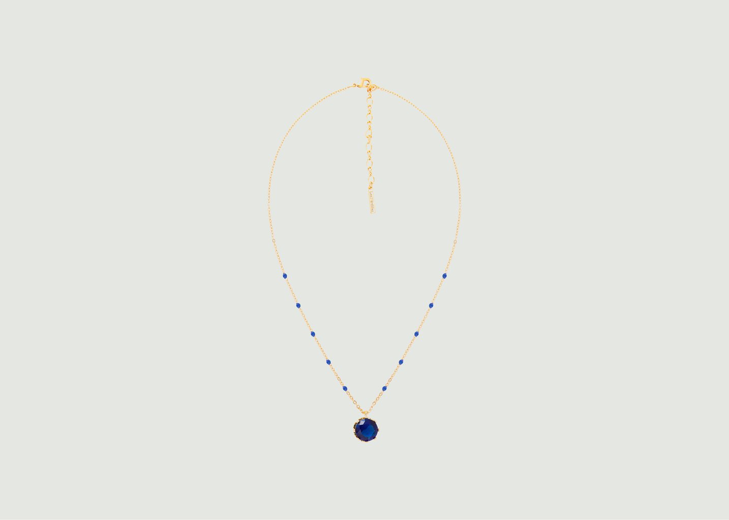 L'exception Collier Chaîne Avec Pendentif Pierre Ronde Colorama Bleu Les Néréides