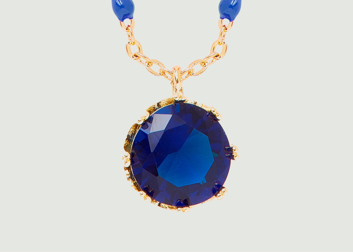 L'exception Collier Chaîne Avec Pendentif Pierre Ronde Colorama Bleu Les Néréides