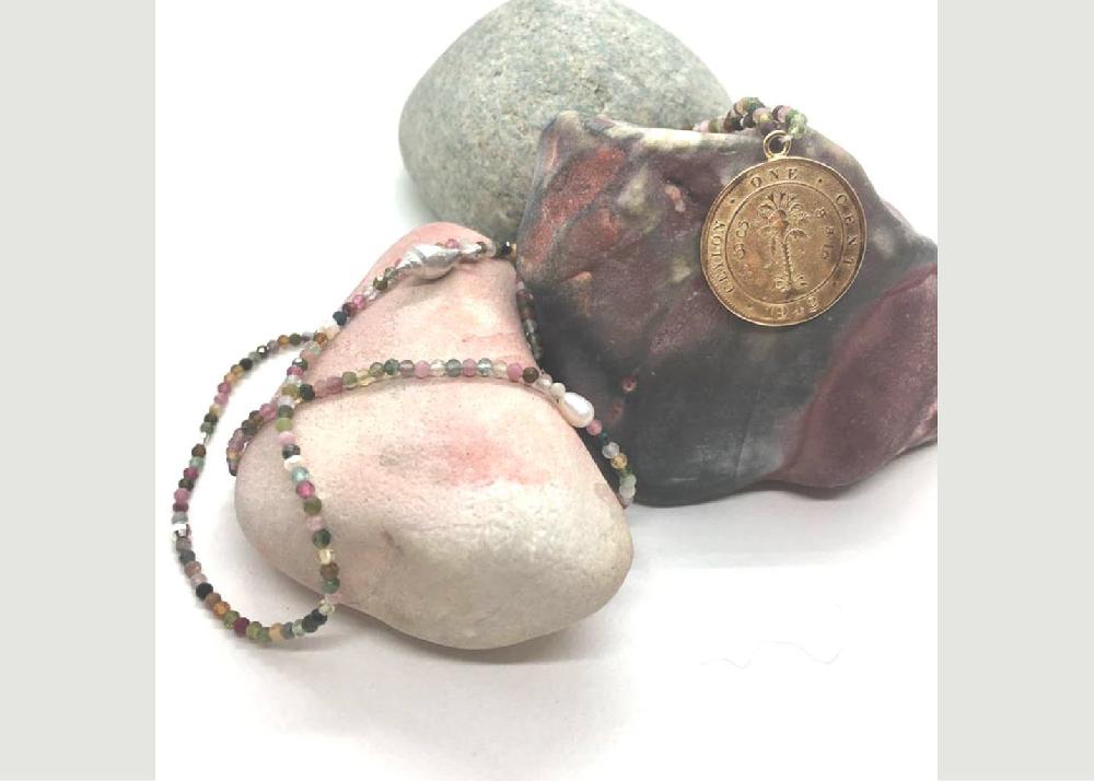 l'exception Collier Chamaerops 1 Tourmaline Multicolore Maison Vanité