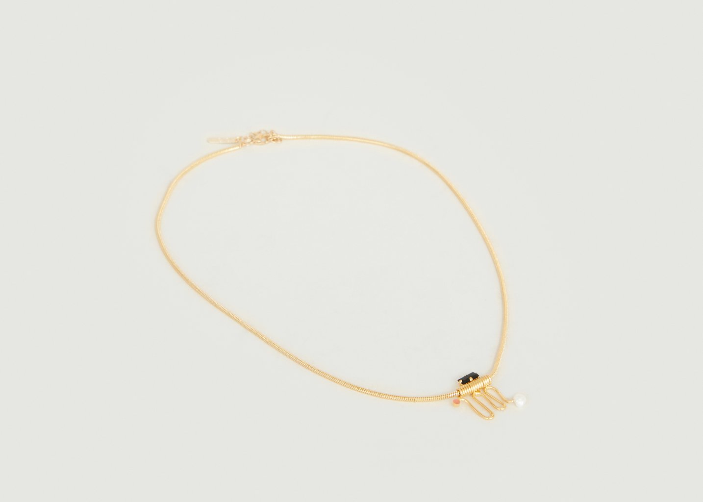 L'exception Collier Ettore Totem En Laiton Doré à L'or Fin 24 Carats Or Judith Benita