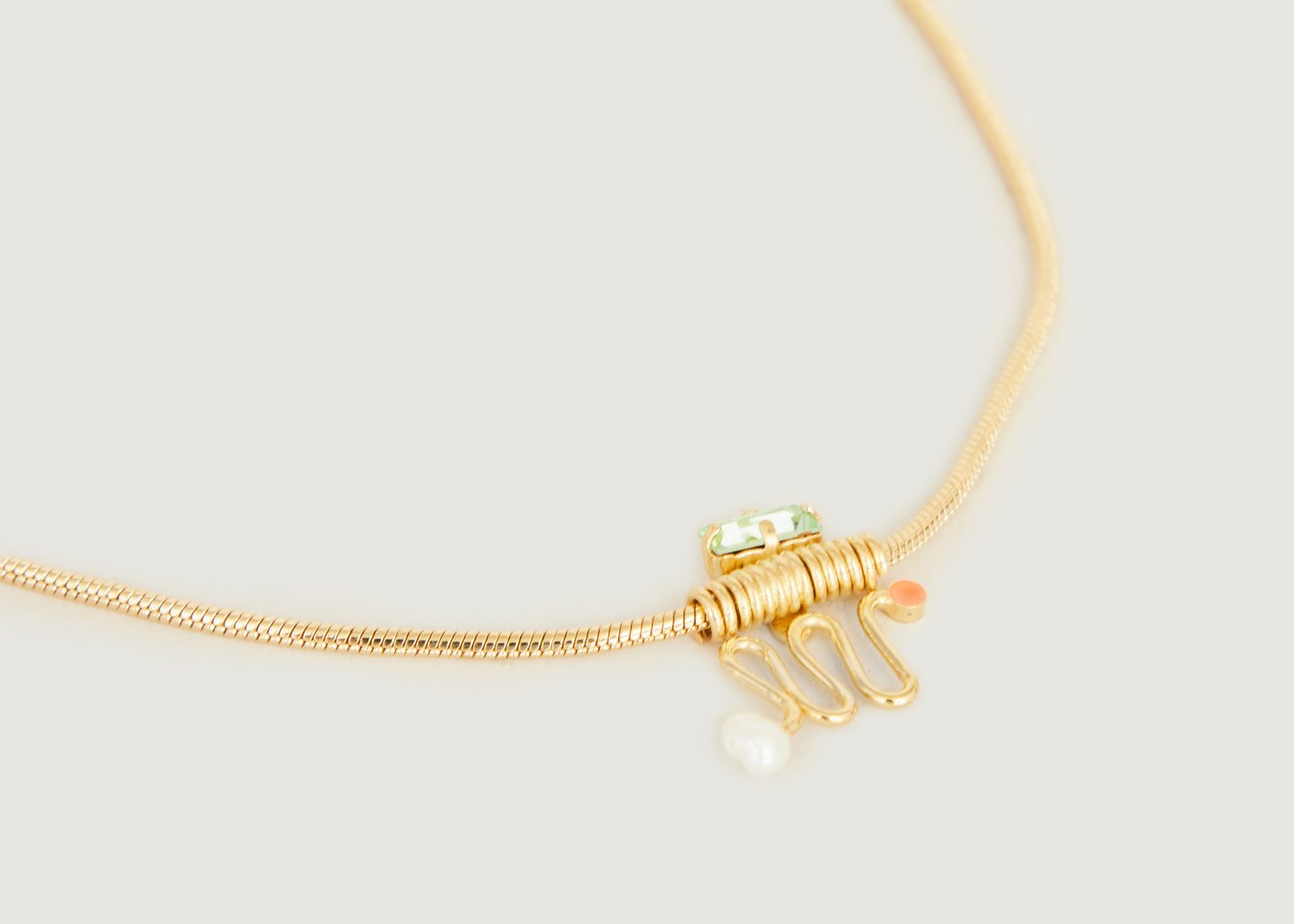 l'exception Collier Ettore Totem en laiton doré à l'or fin 24 carats Or Judith Benita