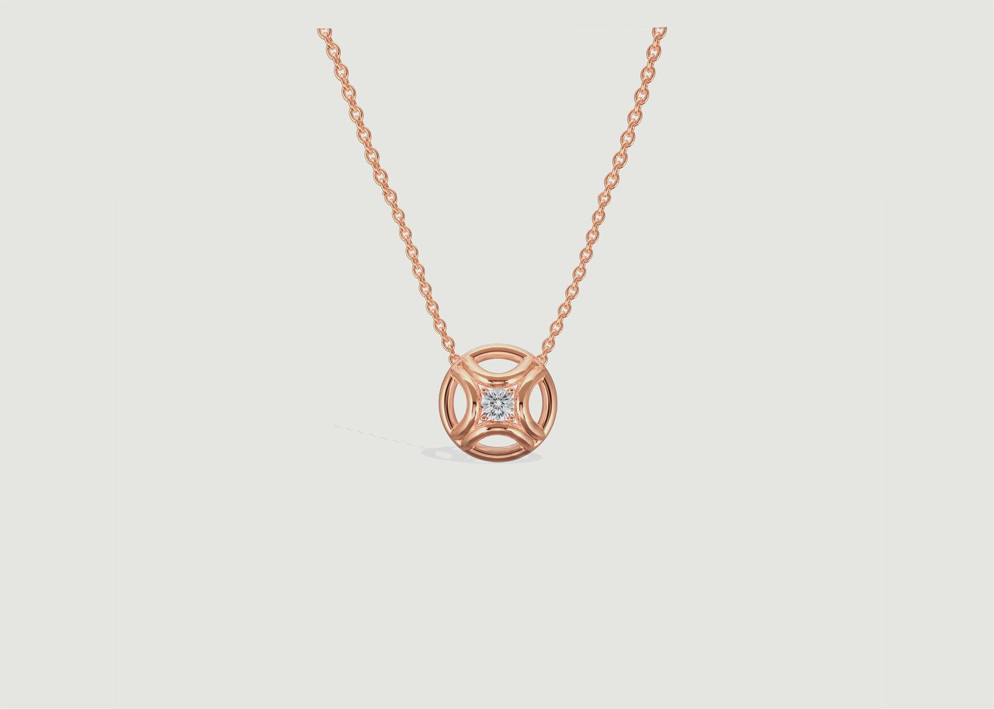 l'exception Collier pendentif Perpétuel.le 0.25ct Or Rose Loyal.e Paris