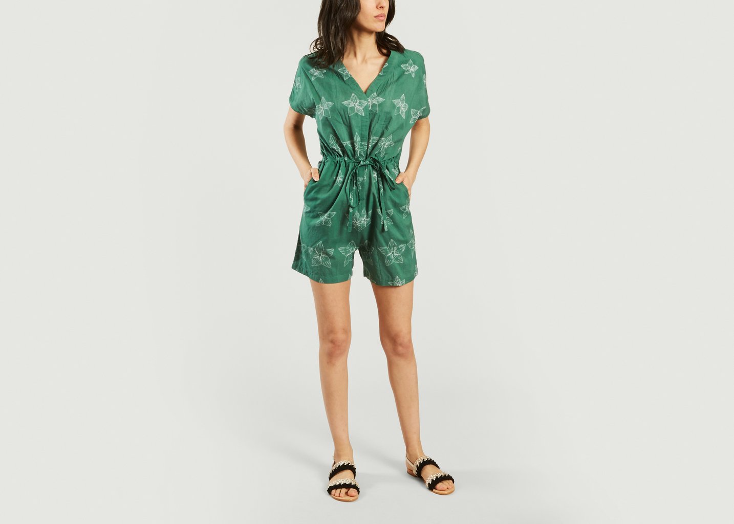 L'exception Combi Short Fleurie Emeraude Fabric Hunted & Collected