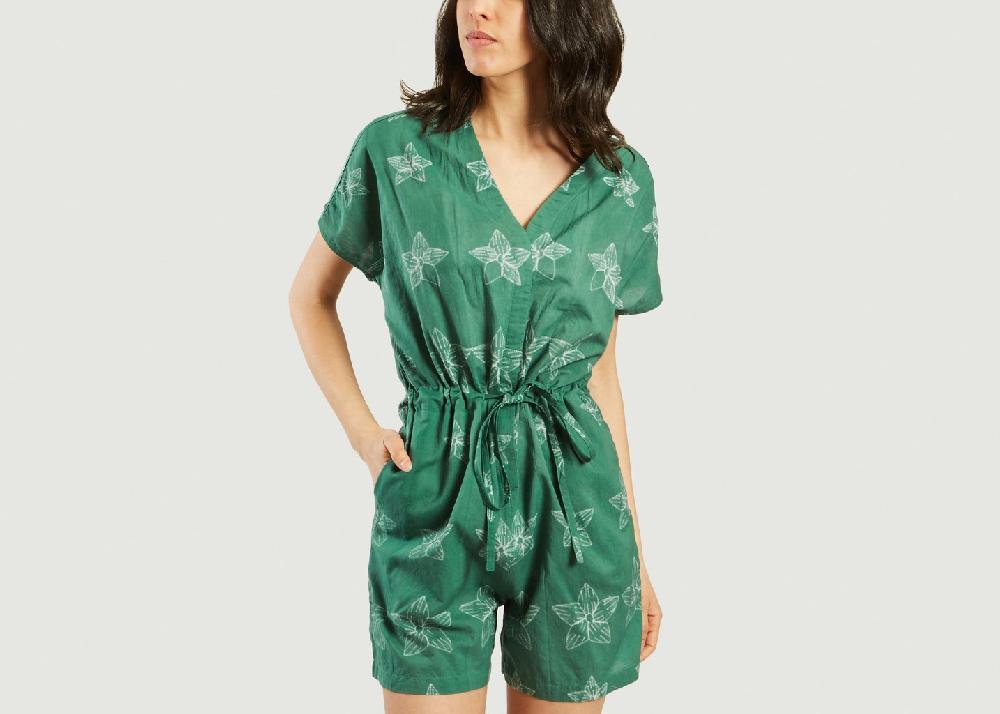 l'exception Combi short Fleurie Emeraude Fabric Hunted & Collected
