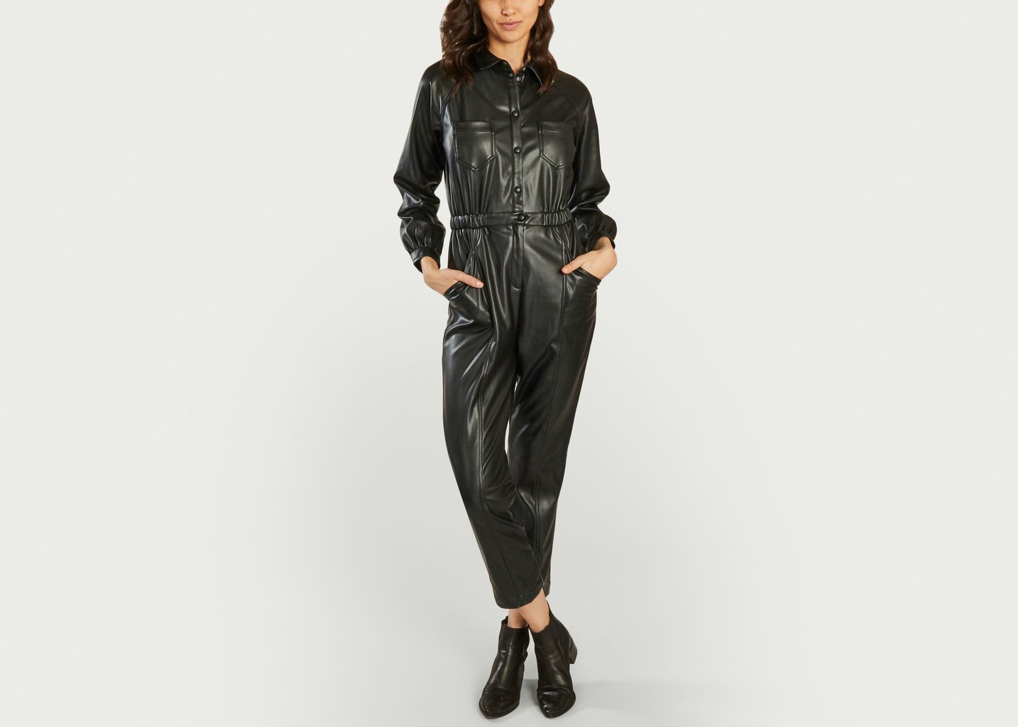 l'exception Combinaison en simili cuir 7/8e Tina Noir Suncoo