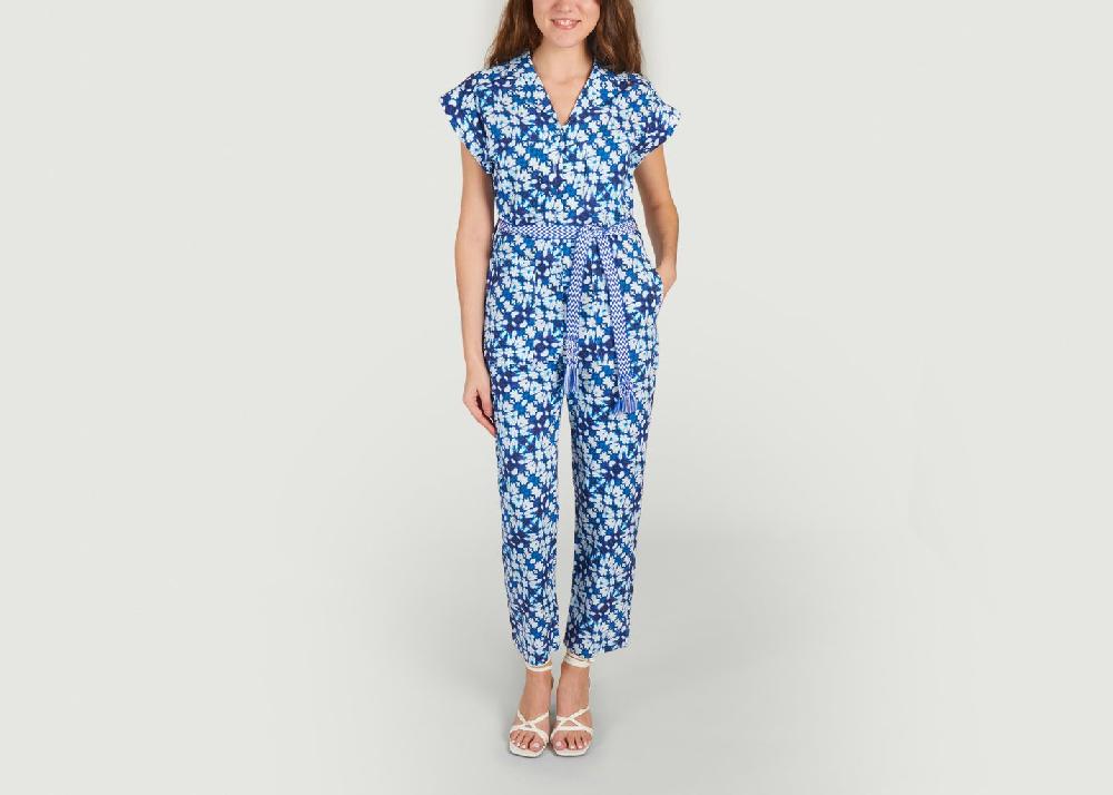L'exception Combinaison Imprimé Fleuri Talia Bleu Suncoo