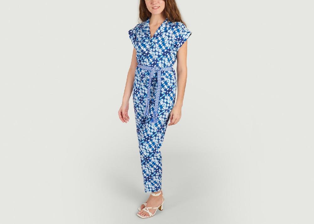 L'exception Combinaison Imprimé Fleuri Talia Bleu Suncoo