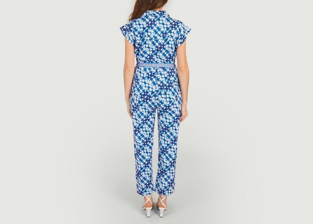 L'exception Combinaison Imprimé Fleuri Talia Bleu Suncoo