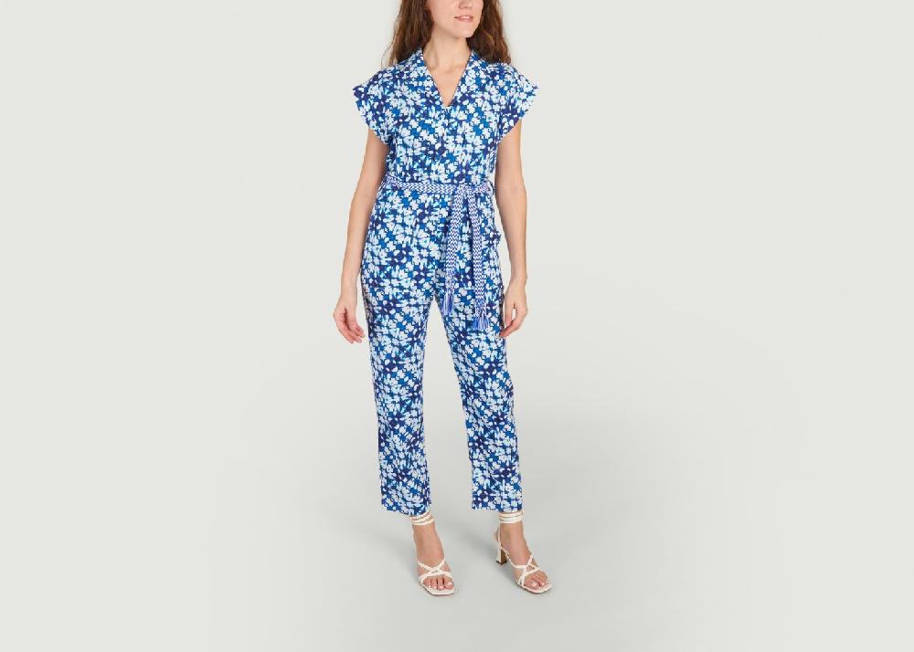 l'exception Combinaison imprimé fleuri Talia Bleu Suncoo