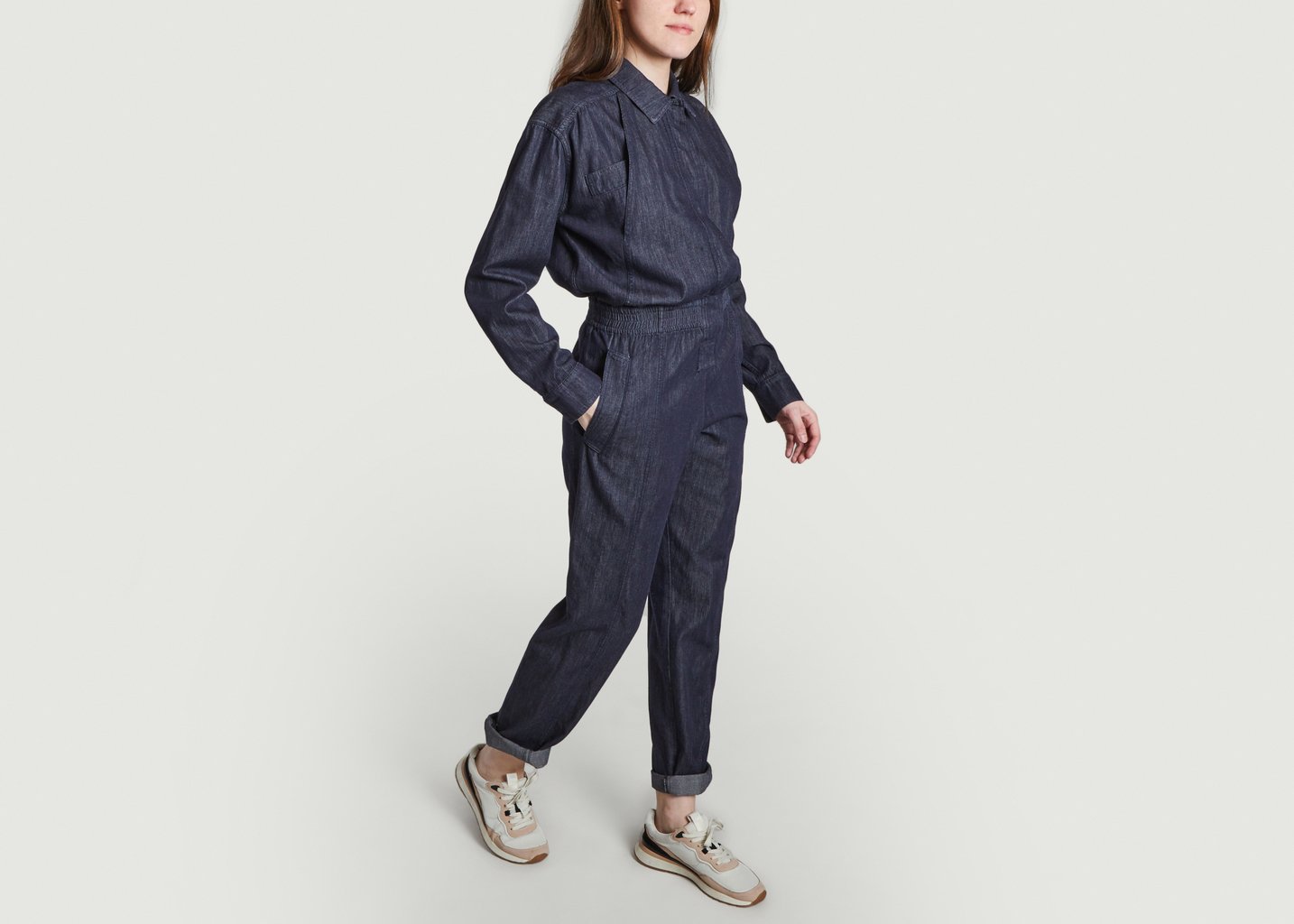 L'exception Combinaison Olgami Denim Bleu Marine Façon Jacmin