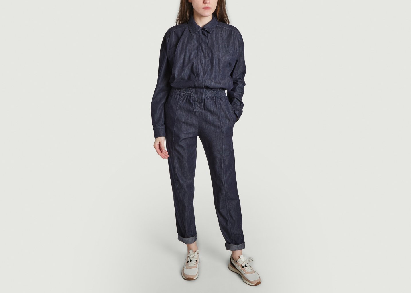L'exception Combinaison Olgami Denim Bleu Marine Façon Jacmin