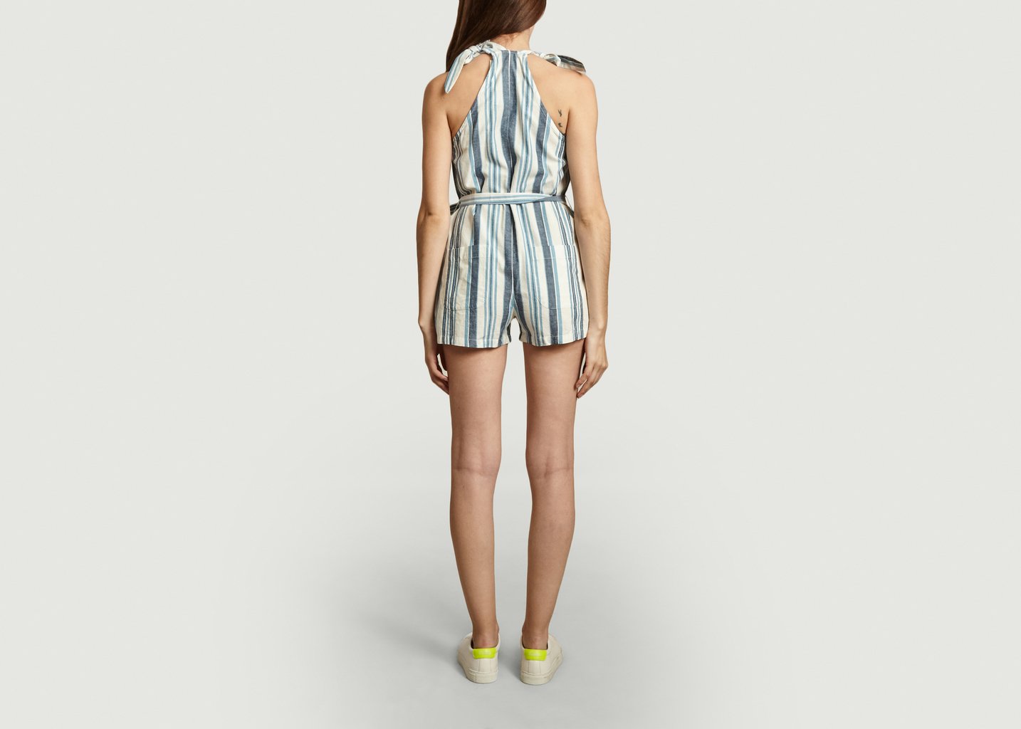 L'exception Combinaison Short Imprimé Rayures Bleu Thinking Mu