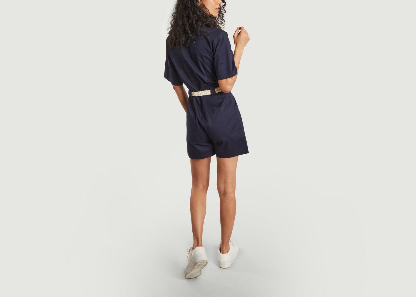 L'exception Combishort Colombe En Gabardine Bleu Marine La Petite Française