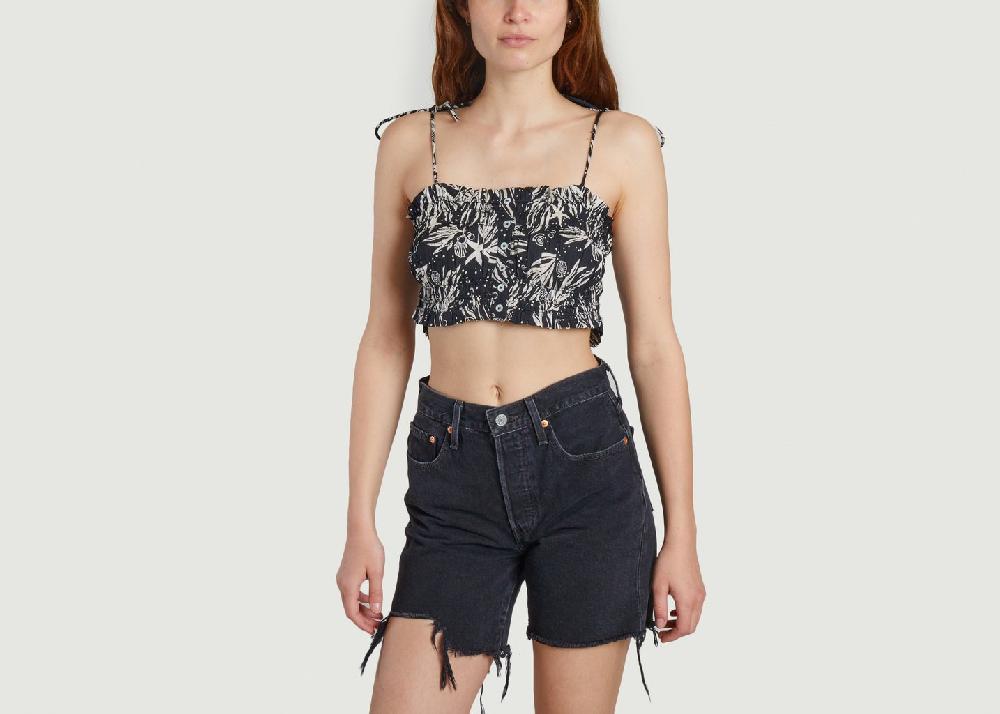 L'exception Crop Top En Coton Imprimé Fire Holiday Imprimé Roseanna