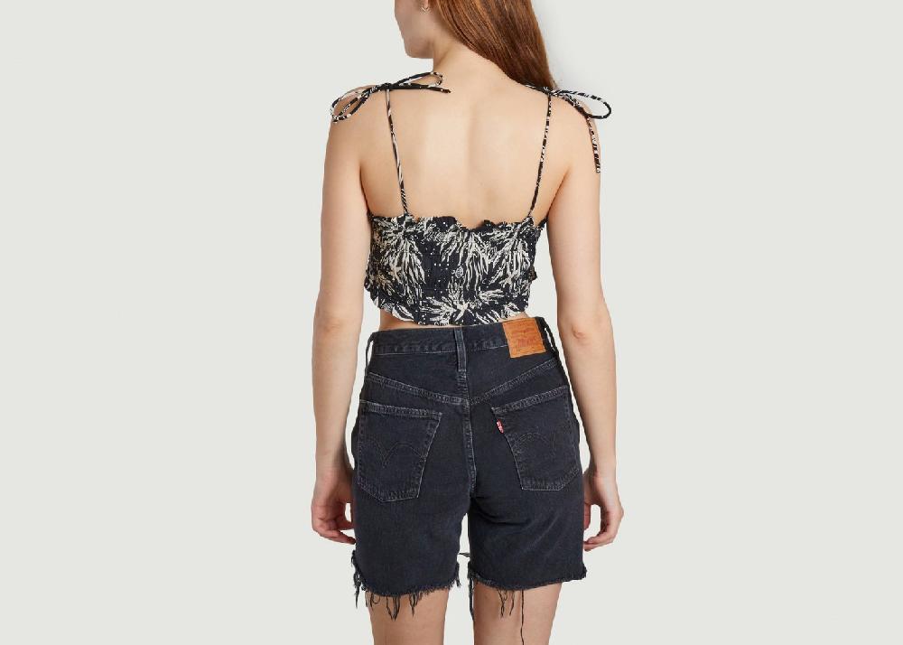 L'exception Crop Top En Coton Imprimé Fire Holiday Imprimé Roseanna