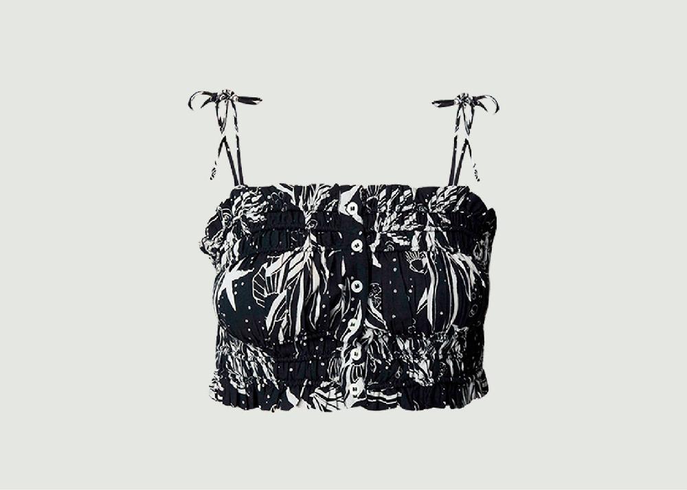 l'exception Crop top en coton imprimé Fire Holiday Imprimé Roseanna