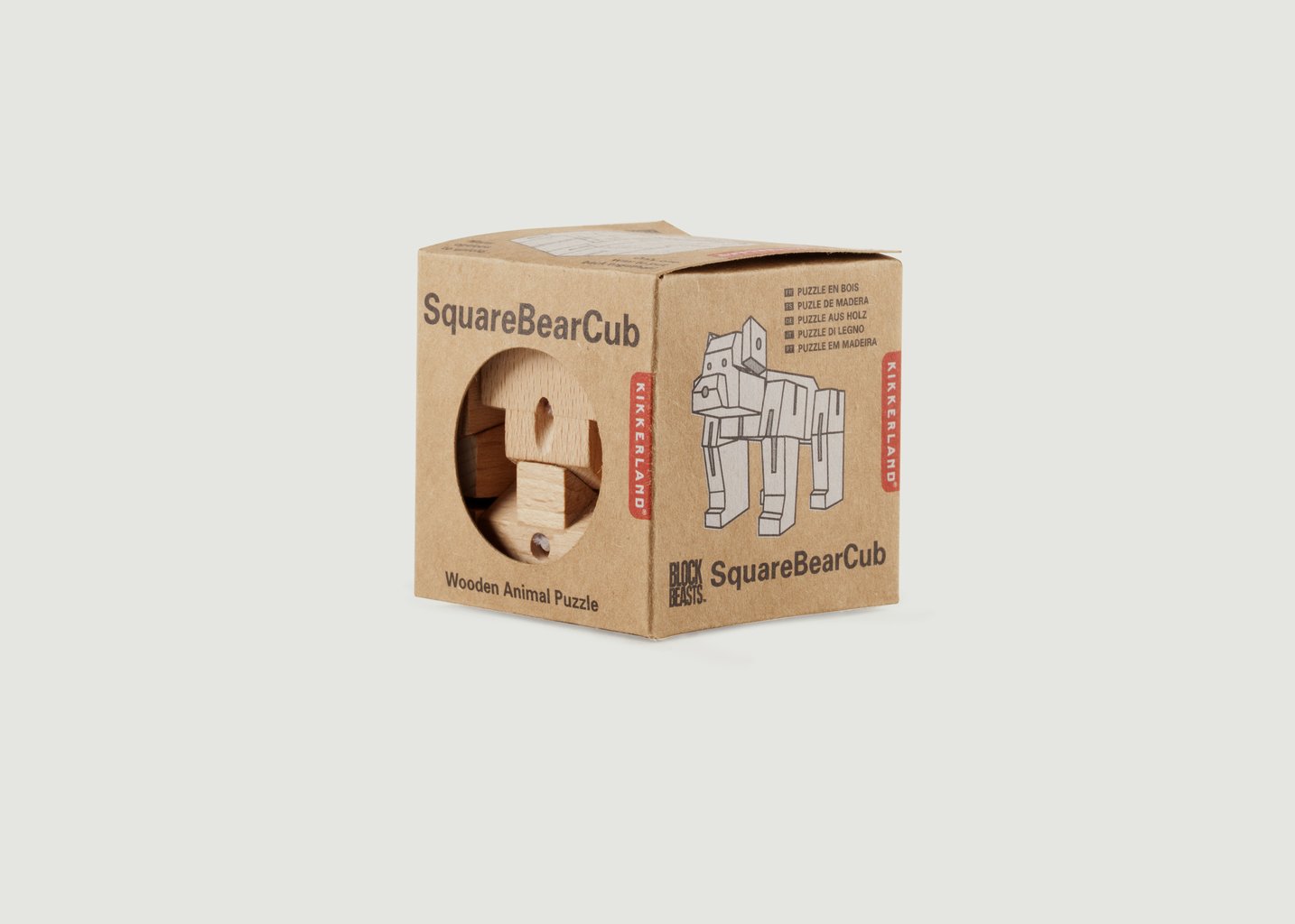 L'exception Cube Ours En Bois Articulé Blanc Kikkerland