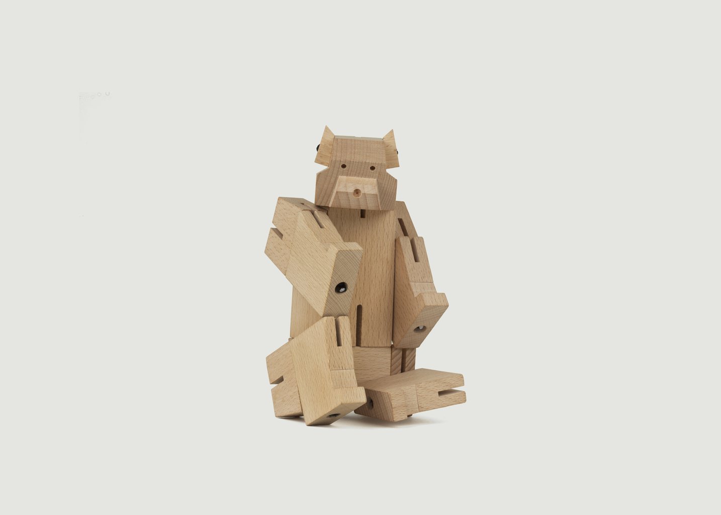 L'exception Cube Ours En Bois Articulé Blanc Kikkerland