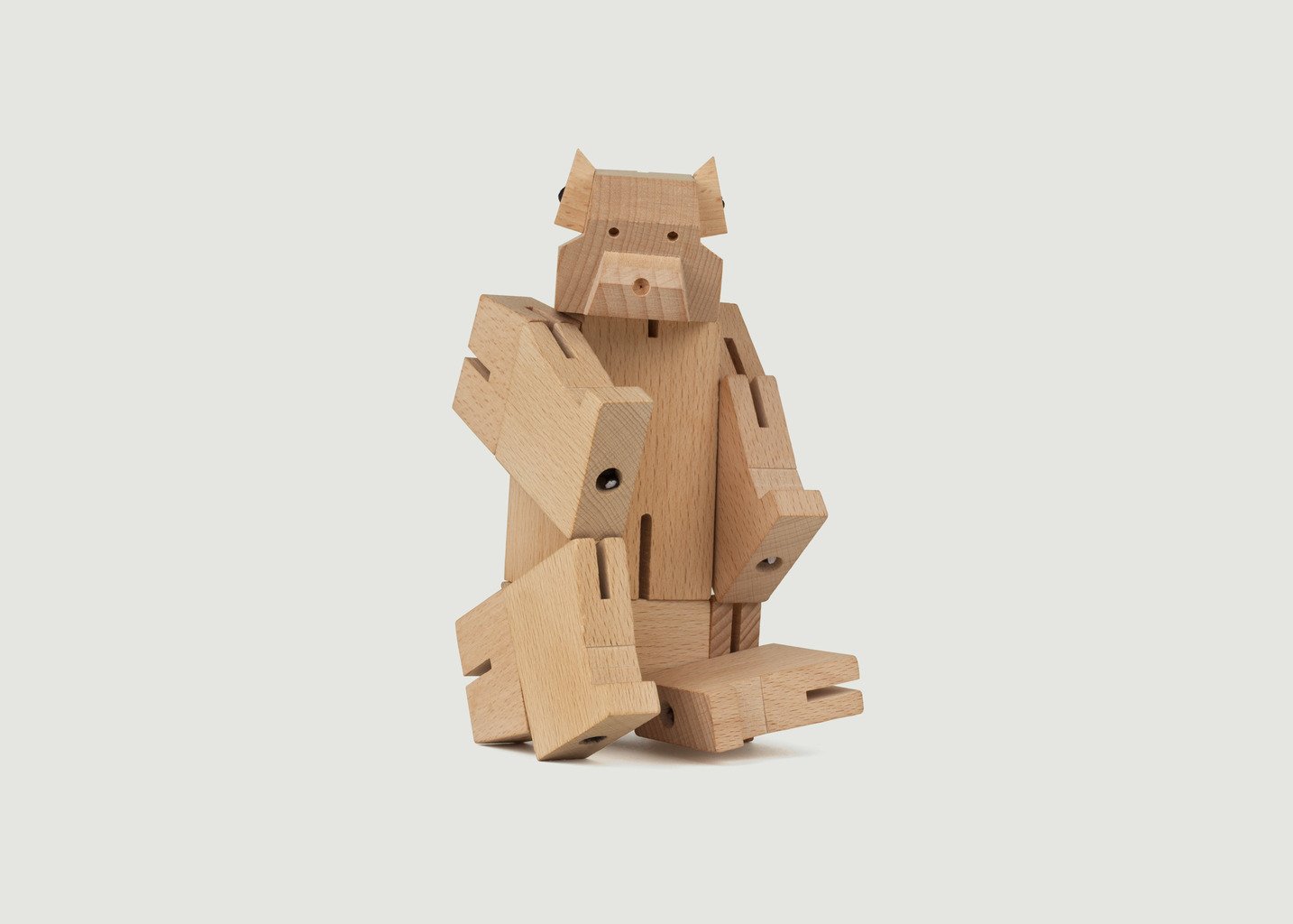 l'exception Cube Ours en Bois Articulé Blanc Kikkerland