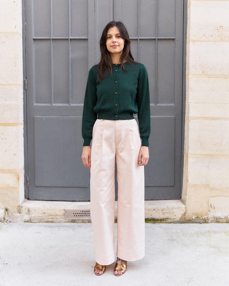 L'exception Daenerys Pantalon Large En Sergé Rose Pâle Erotokritos