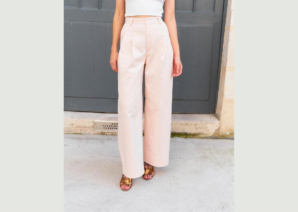 l'exception Daenerys Pantalon Large en Sergé Rose Pâle Erotokritos