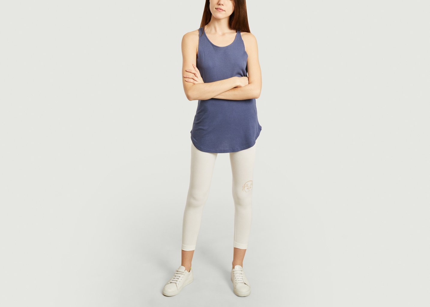 L'exception Débardeur De Yoga En Coton Et Modal Paripurna Bleu Marine Yoga Searcher