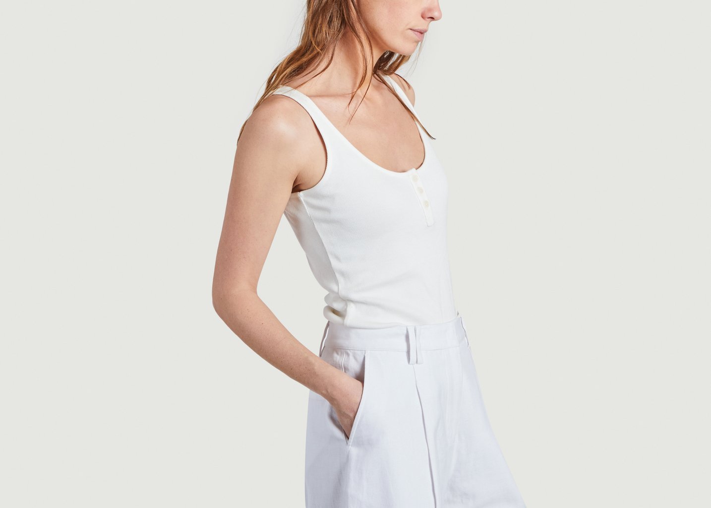 L'exception Débardeur Soki Rib Vest Blanc People Tree