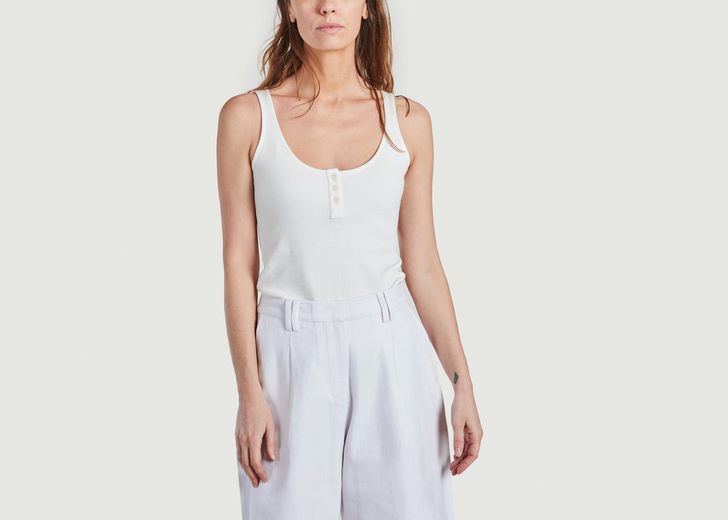 l'exception Débardeur Soki Rib Vest Blanc People Tree