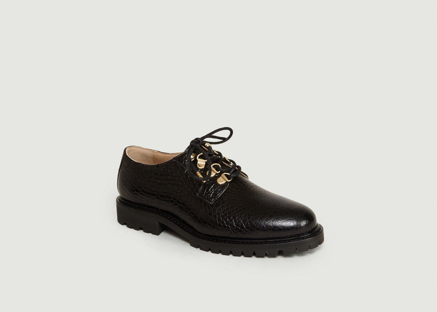 l'exception Derbies Agnès Croco Noir Odaje ex M.Moustache