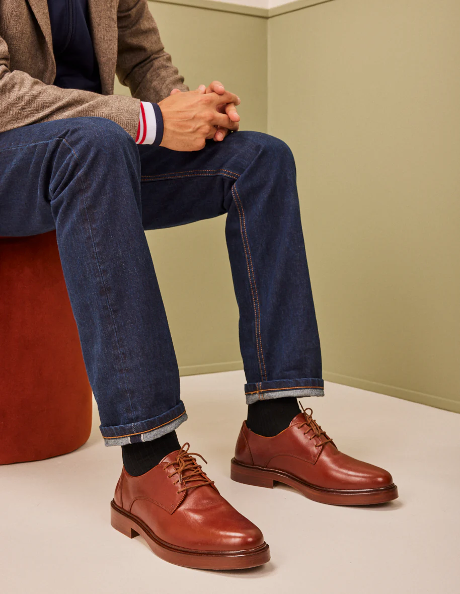 L'exception Derbies Edgar Cuir Cognac Odaje Ex M.Moustache