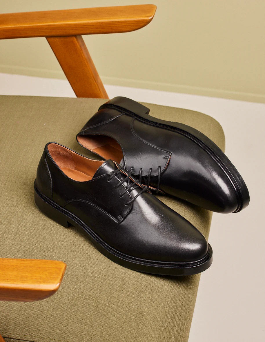 L'exception Derbies Edgar Cuir Noir Odaje Ex M.Moustache