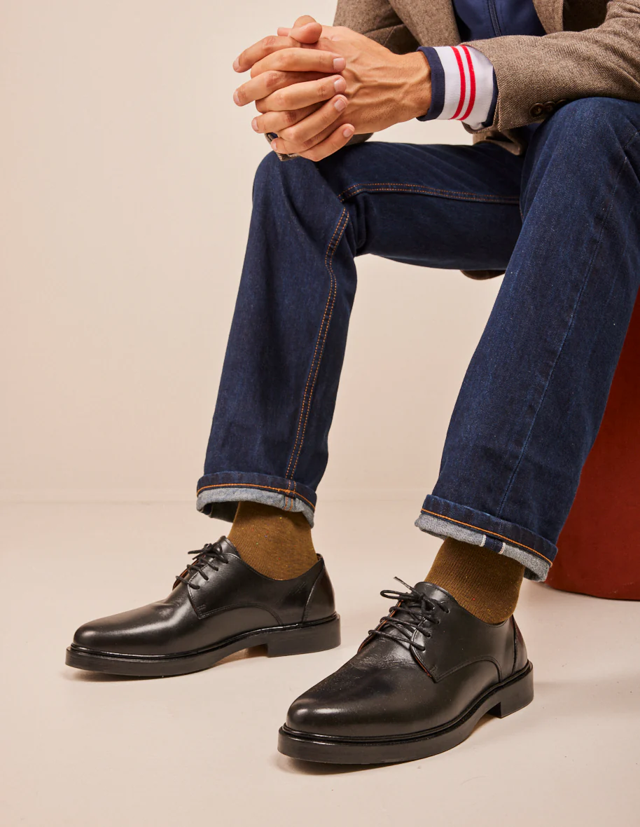 L'exception Derbies Edgar Cuir Noir Odaje Ex M.Moustache