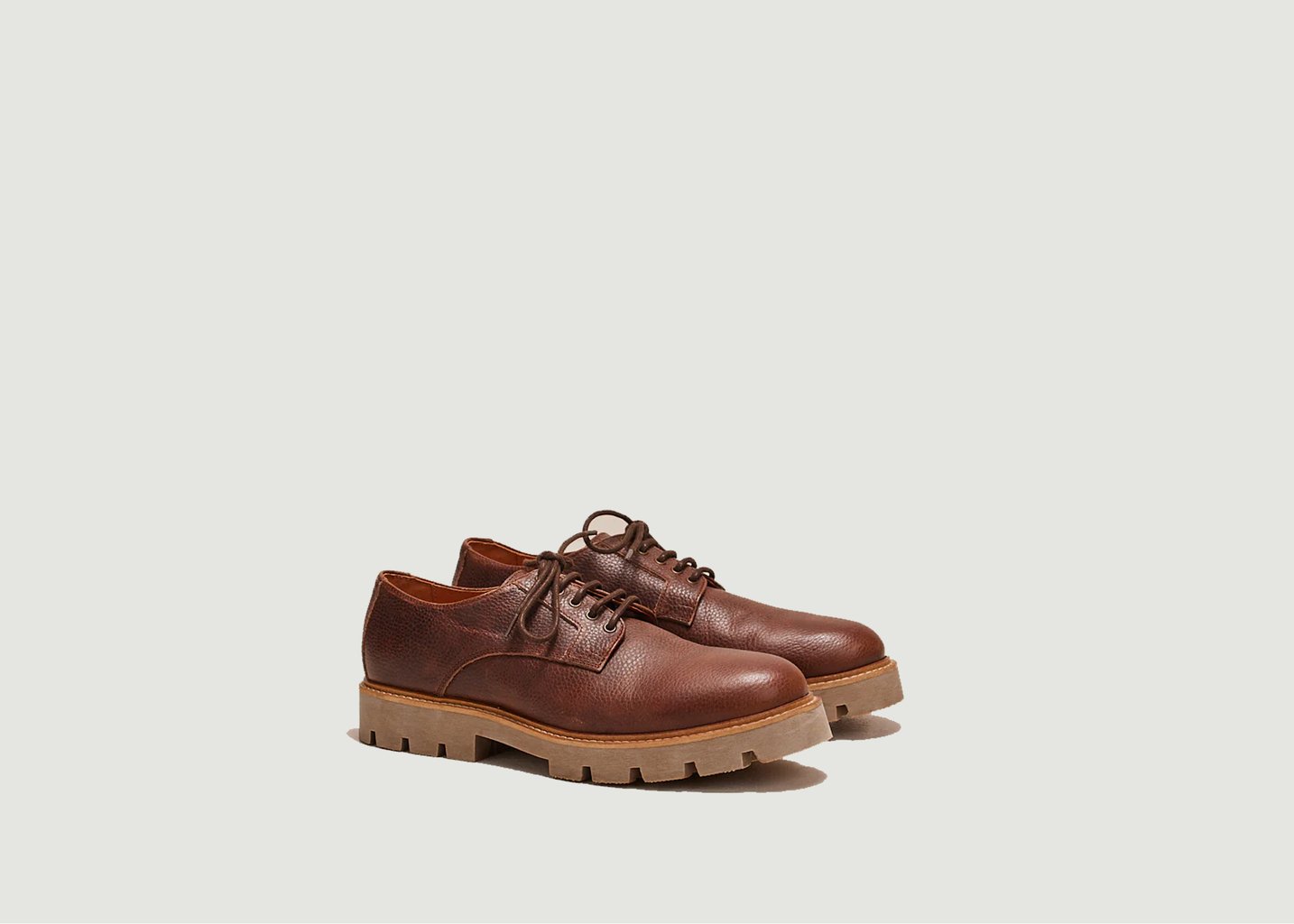 l'exception Derbies William cuir pull up grainé Marron Odaje ex M.Moustache