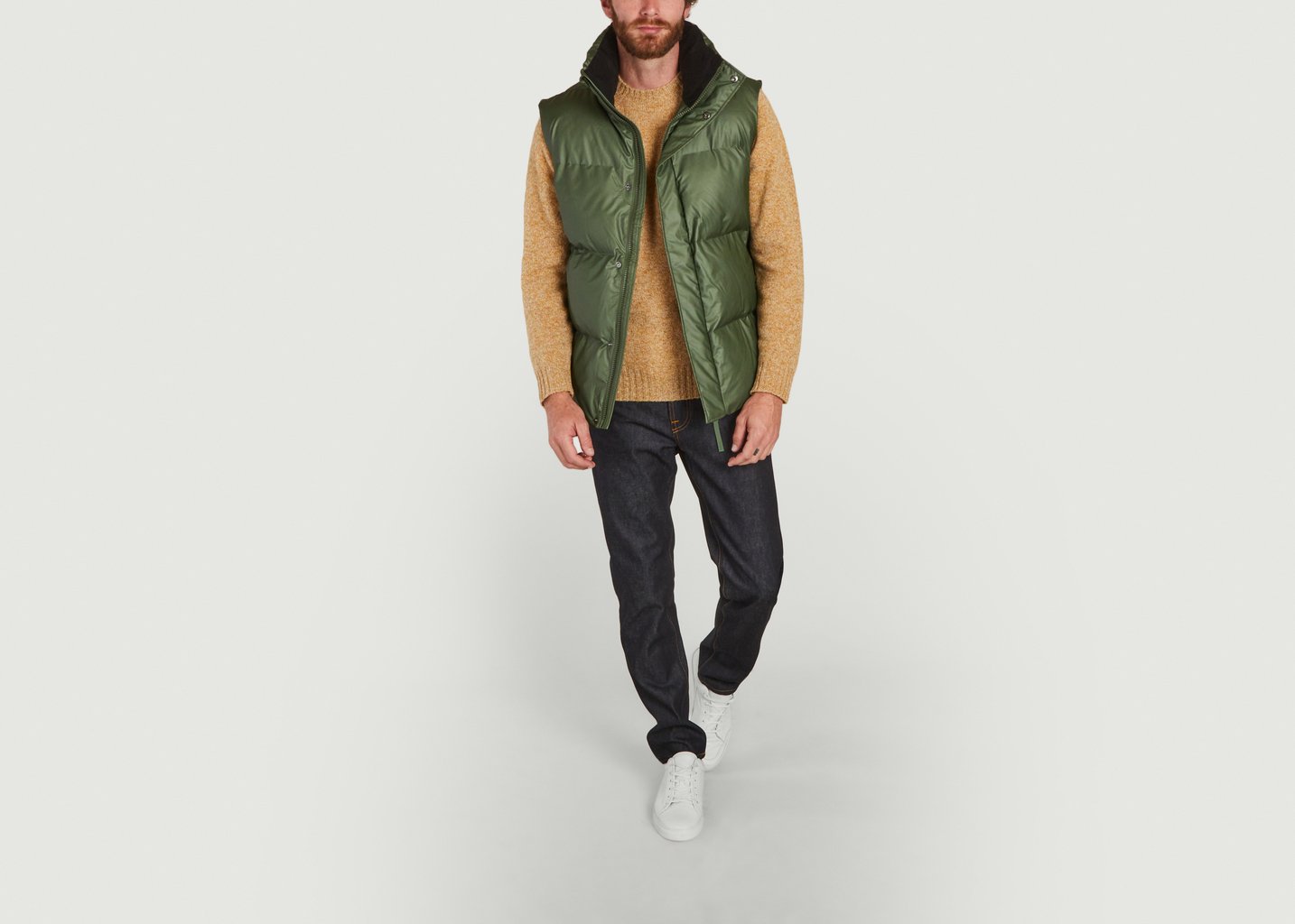 L'exception Doudoune Courte Sans Manche Coupe Boxy Khaki Rains