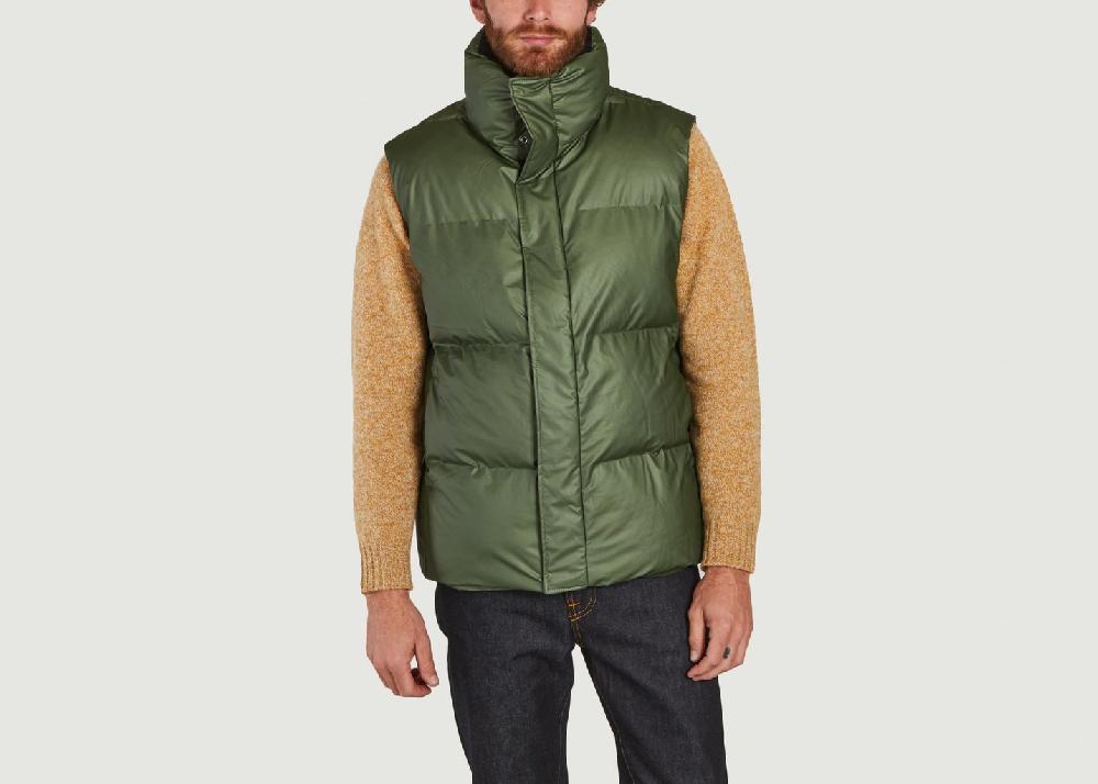 l'exception Doudoune courte sans manche coupe boxy Khaki Rains