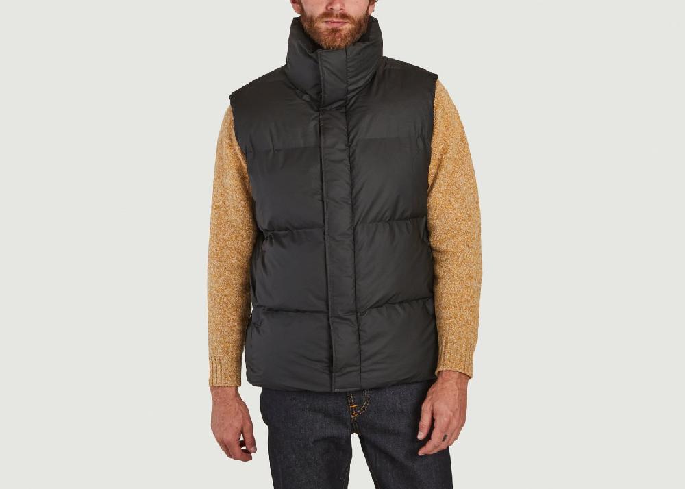 l'exception Doudoune courte sans manche coupe boxy Noir Rains