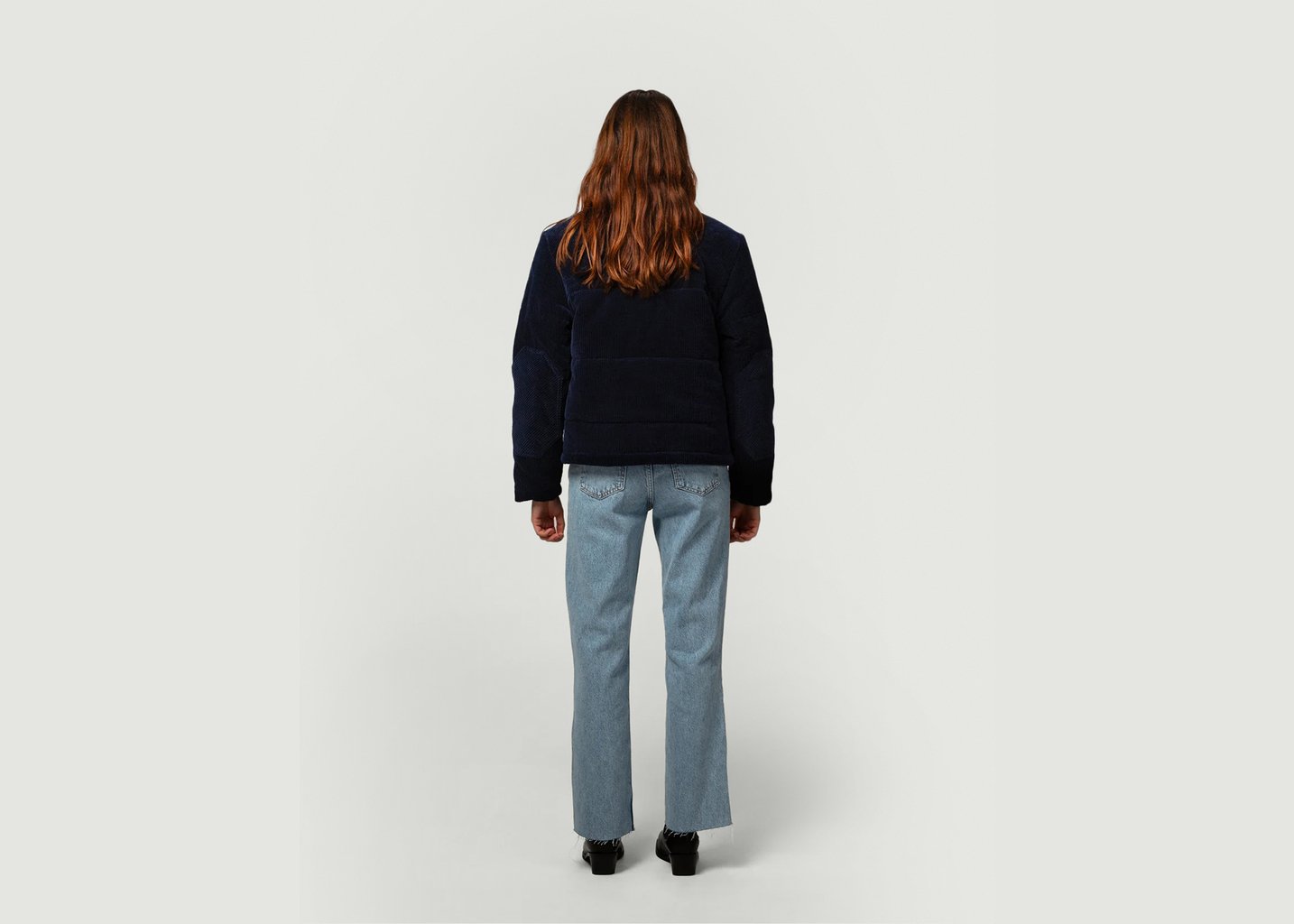 L'exception Doudoune Puffer Bleu Marine Côtelé Paris