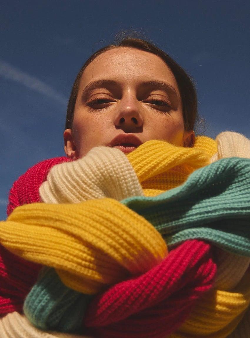 L'exception Écharpe Alix Jaune Lafrançaise Mailles In France