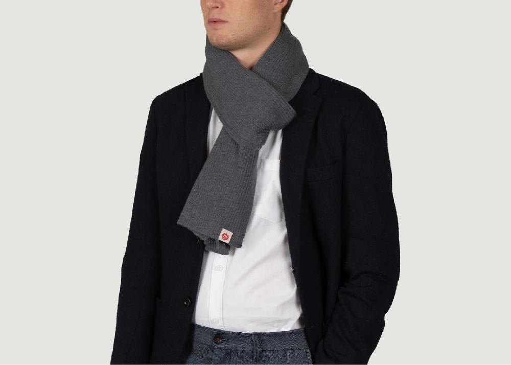 L'exception Echarpe Chaleureuse Gris Chiné Anthracite Henry Paris