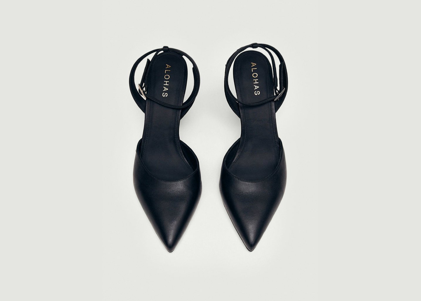 L'exception Escarpins Pointus En Cuir Cendrillon Noir Alohas